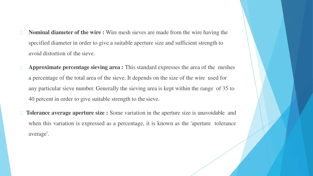 nominal diameter of the wire wire mesh sieves