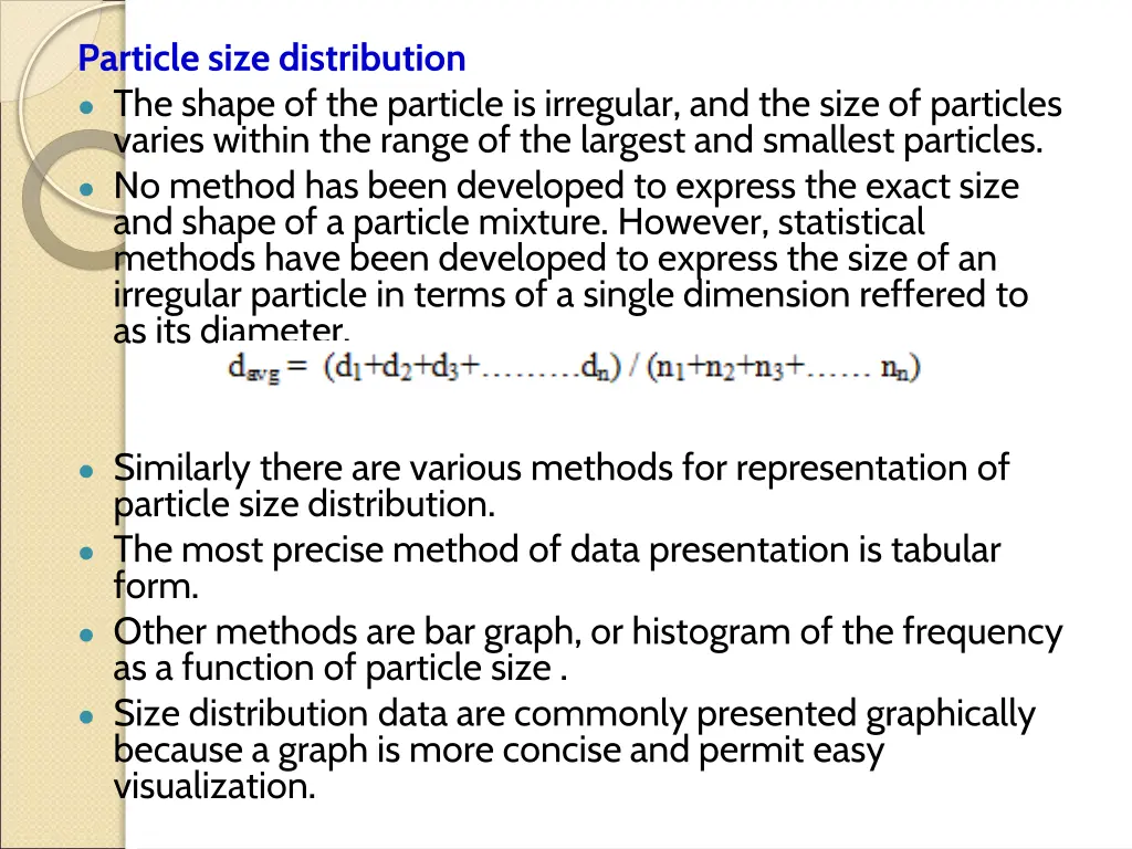 particle size distribution the shape