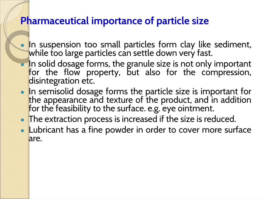 pharmaceutical importance of particle size