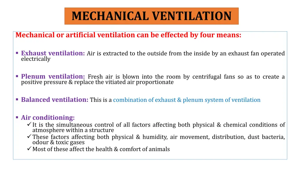 mechanical ventilation