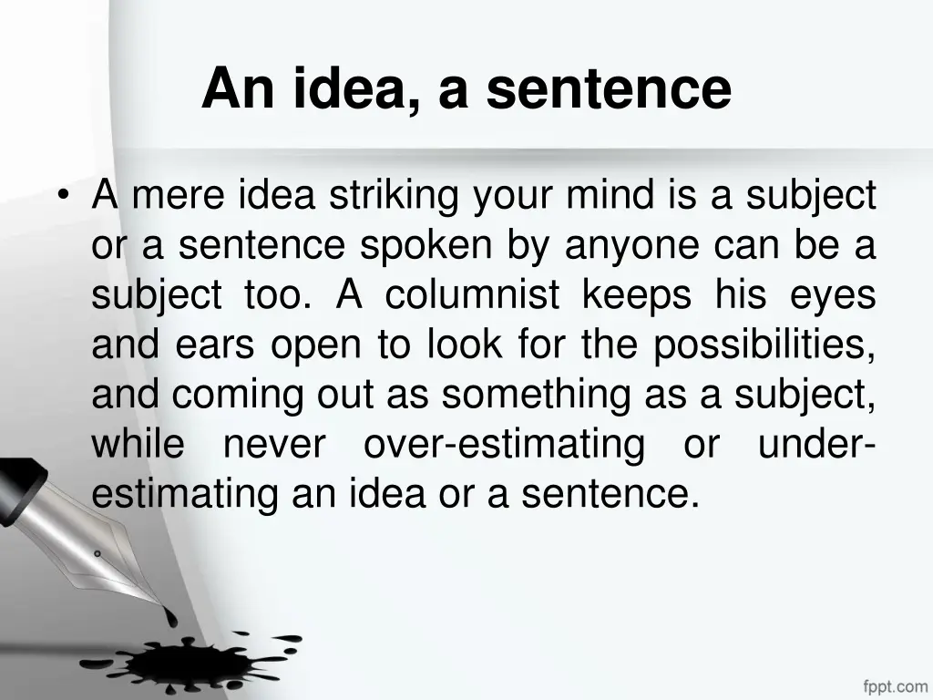 an idea a sentence