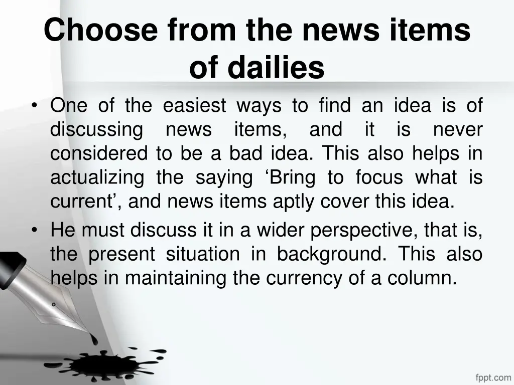 choose from the news items of dailies