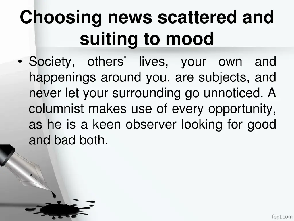 choosing news scattered and suiting to mood