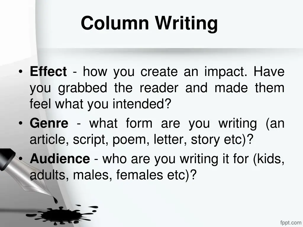 column writing 1