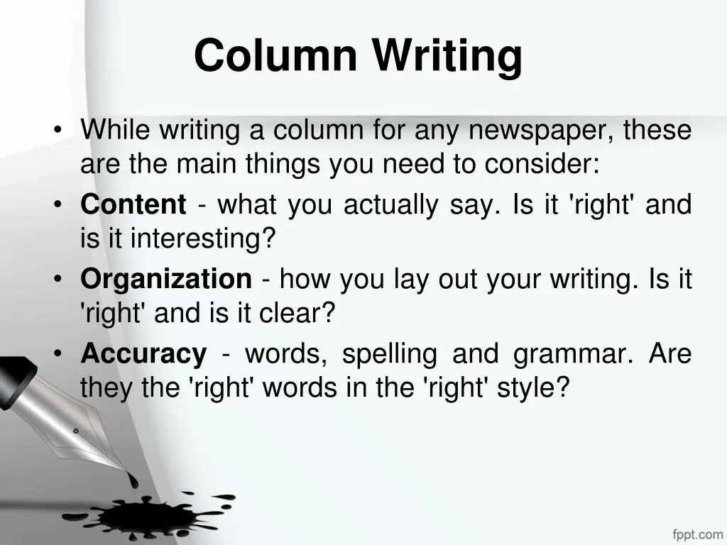 column writing