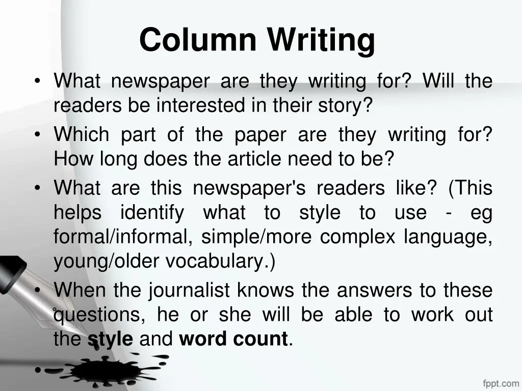 column writing what newspaper are they writing