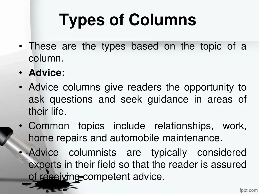 types of columns