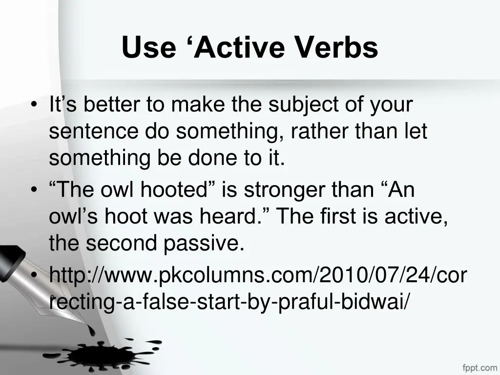 use active verbs