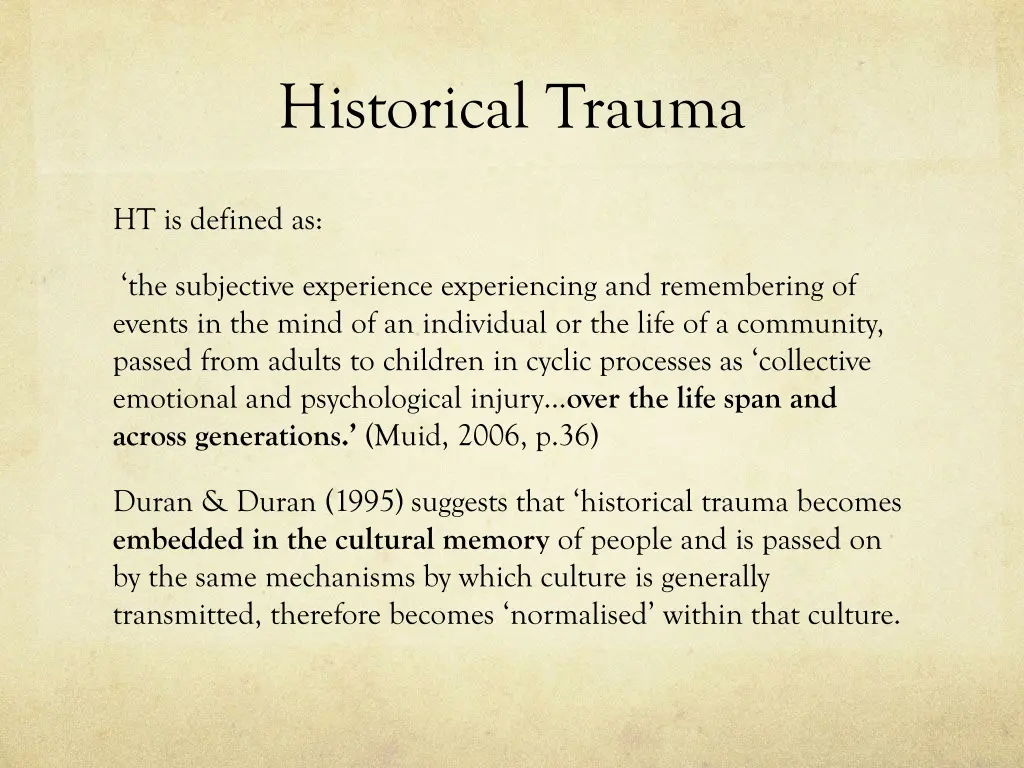 historical trauma