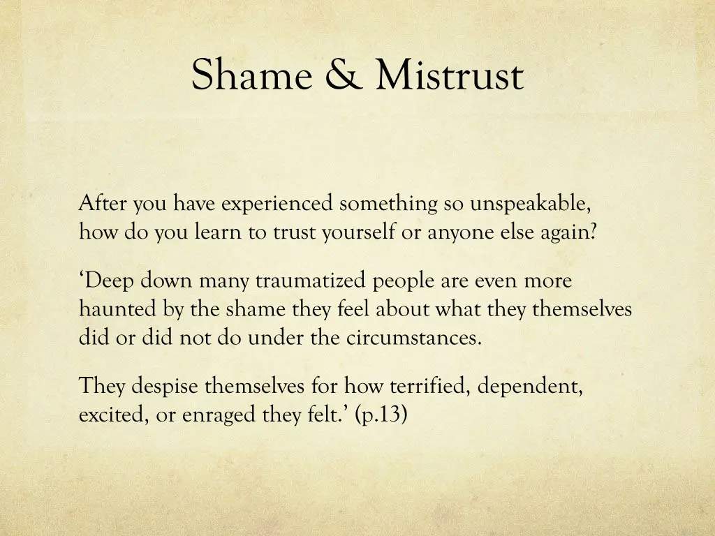 shame mistrust