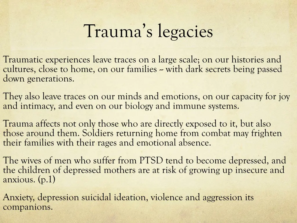 trauma s legacies