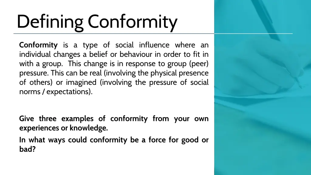 defining conformity