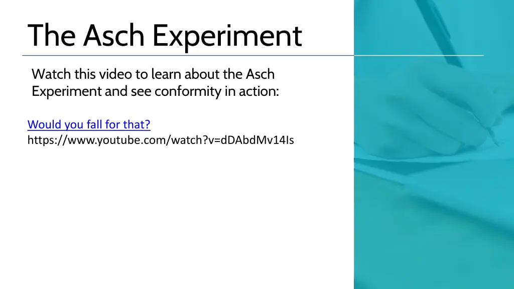 the asch experiment