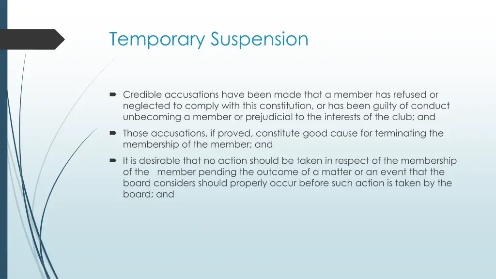 temporary suspension