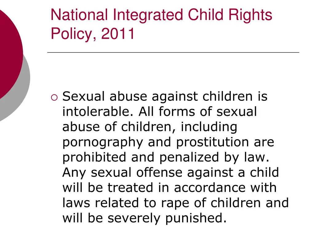 national integrated child rights policy 2011