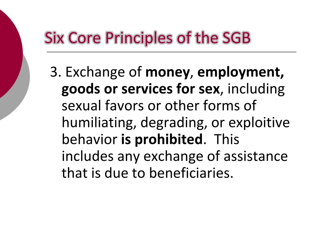 six core principles of the sgb 1