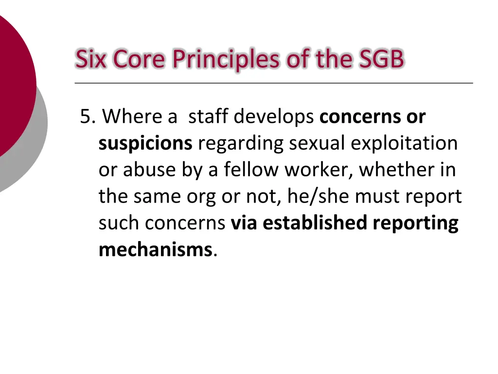 six core principles of the sgb 3