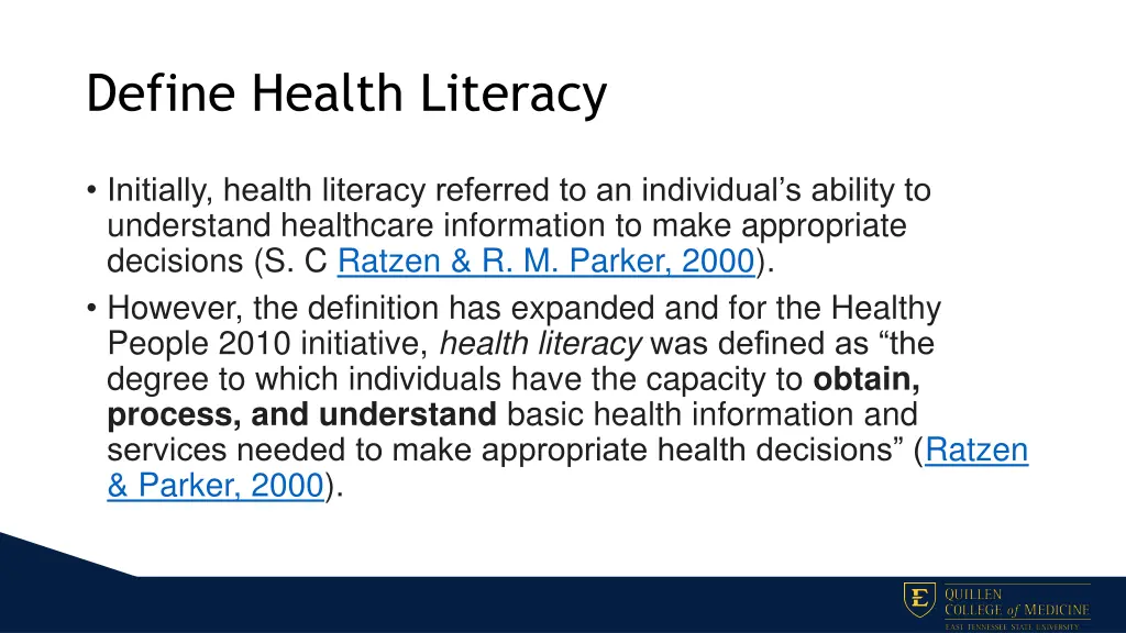 define health literacy