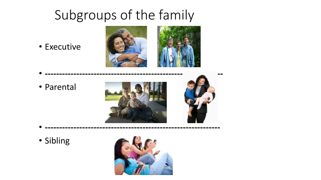 subgroups of the family