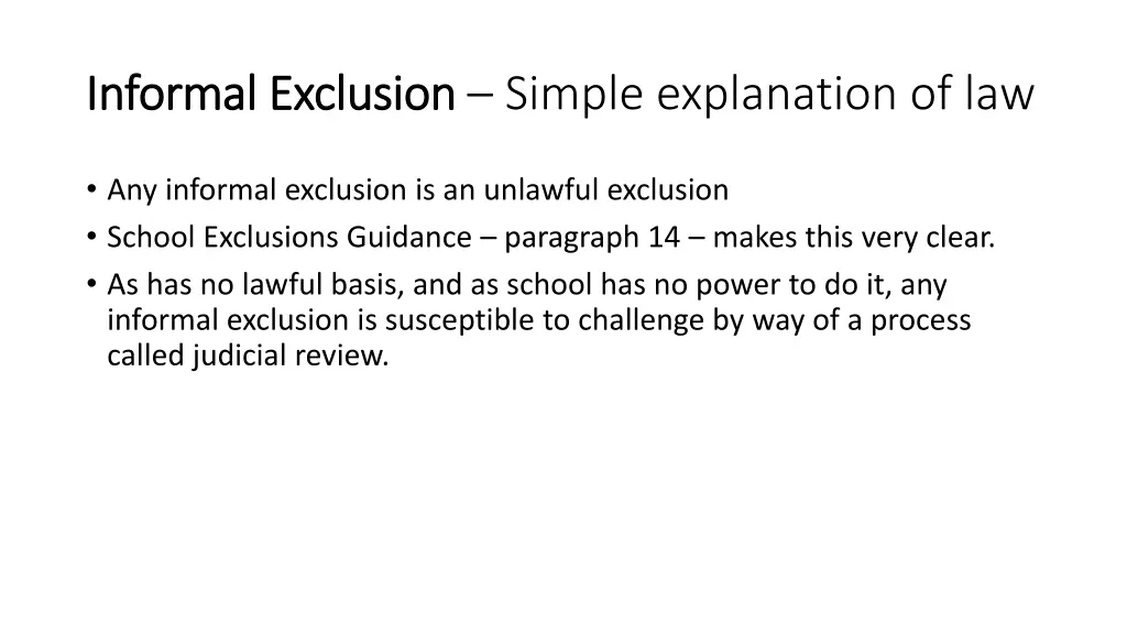 informal exclusion informal exclusion simple