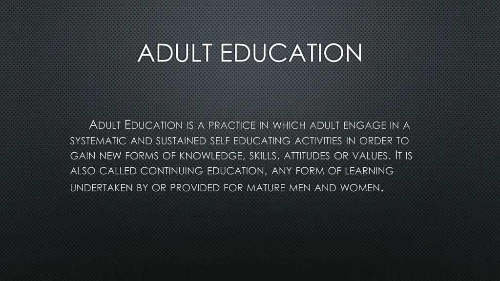 adult education