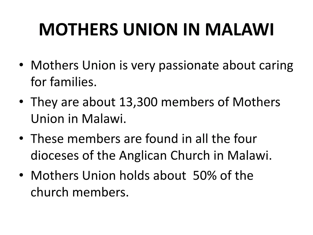 mothers union in malawi