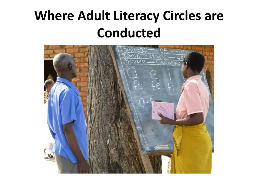 where adult literacy circles are conducted