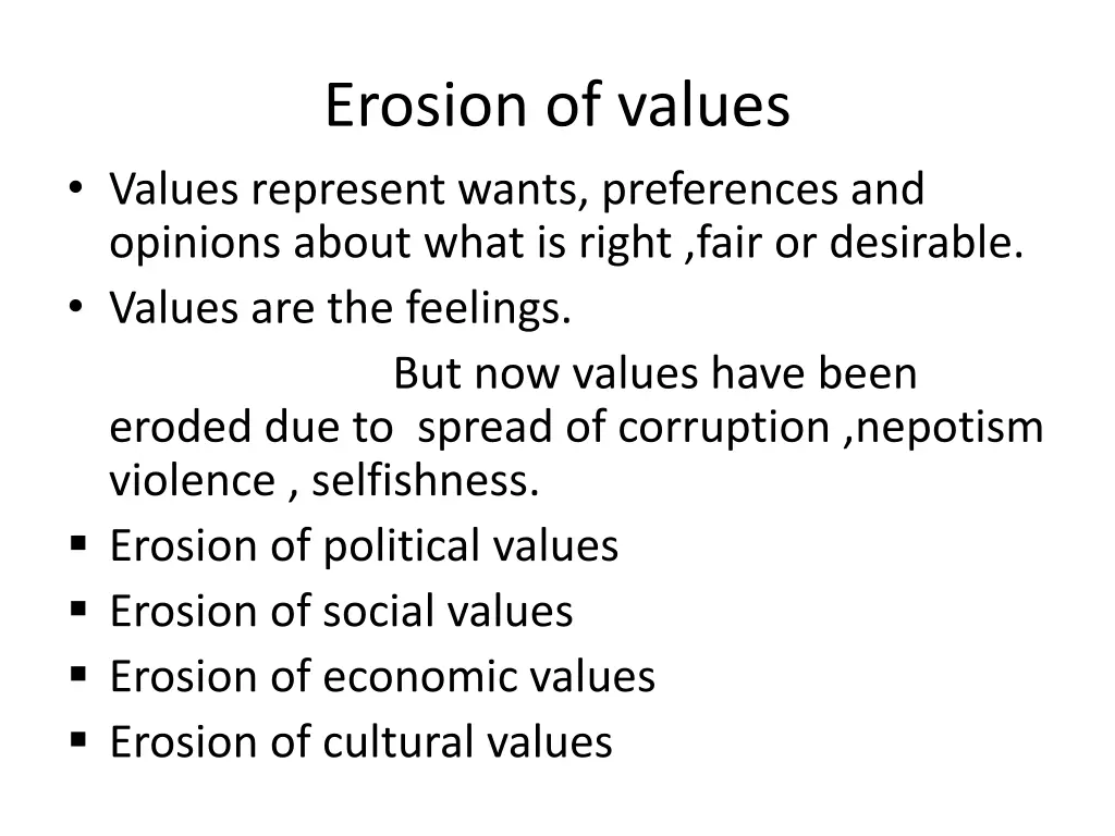 erosion of values