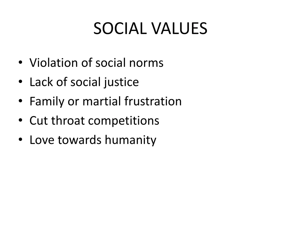 social values 1