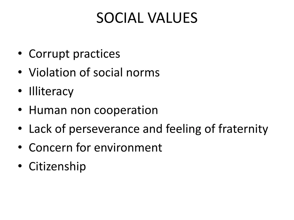 social values