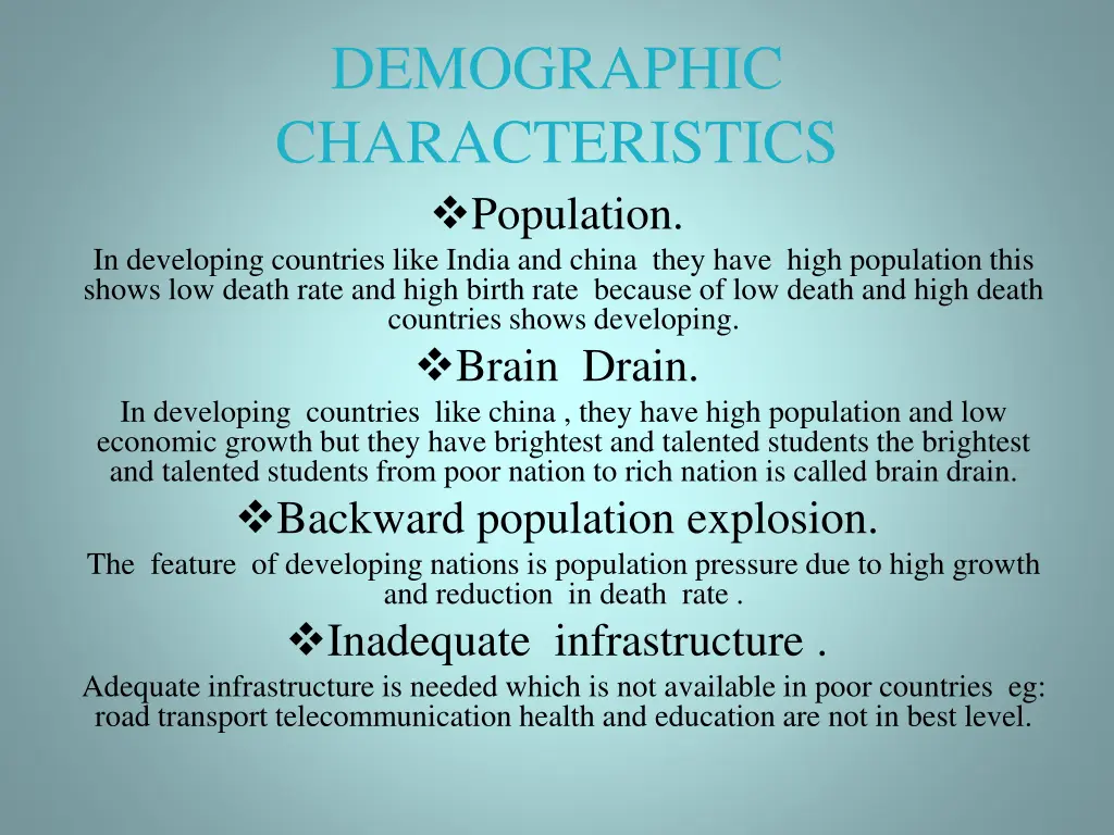 demographic characteristics population