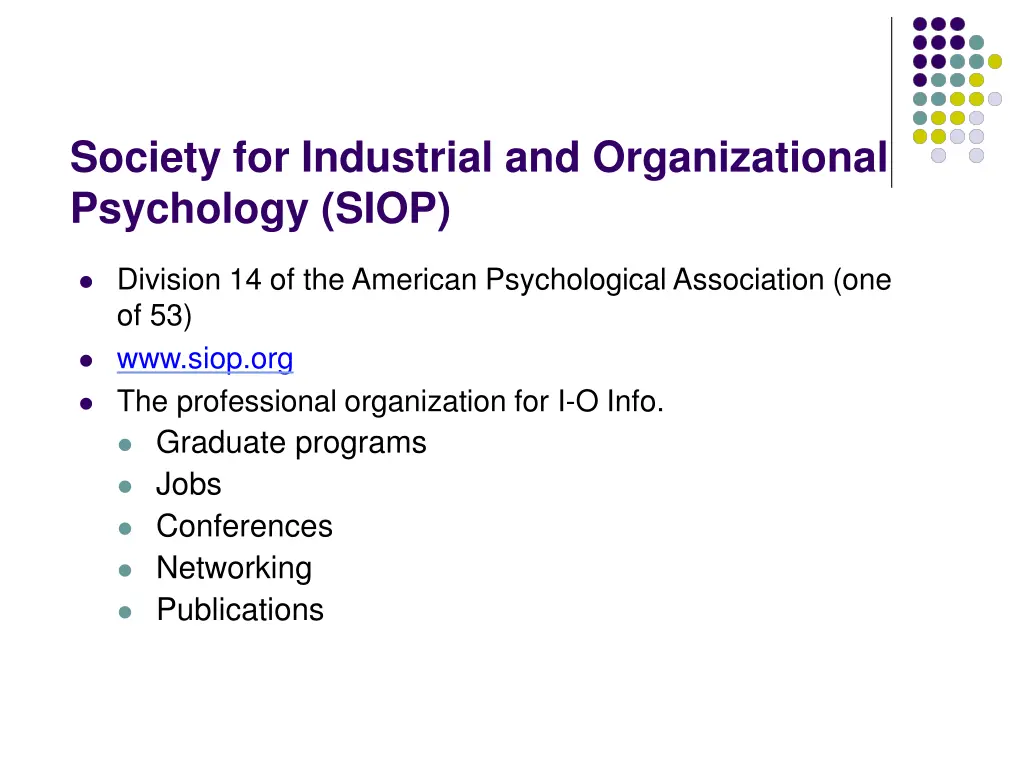 society for industrial and organizational