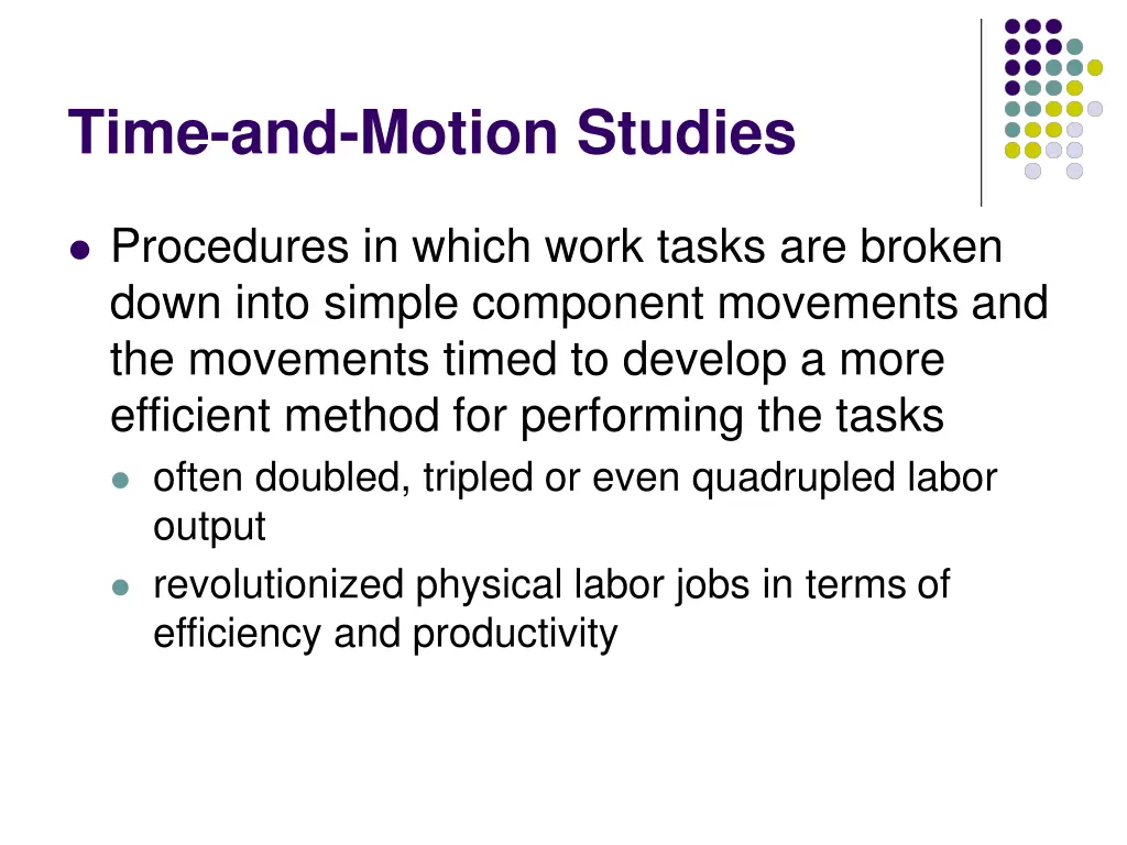 time and motion studies