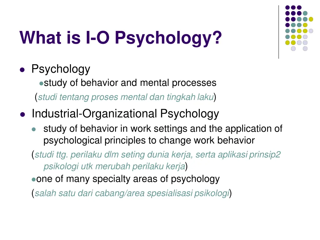 what is i o psychology