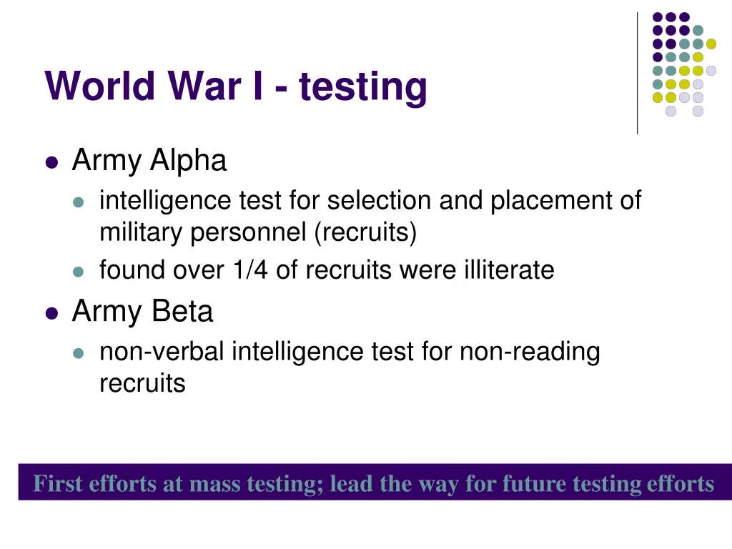 world war i testing