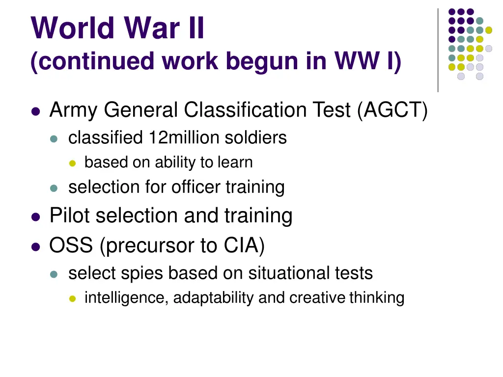 world war ii continued work begun in ww i