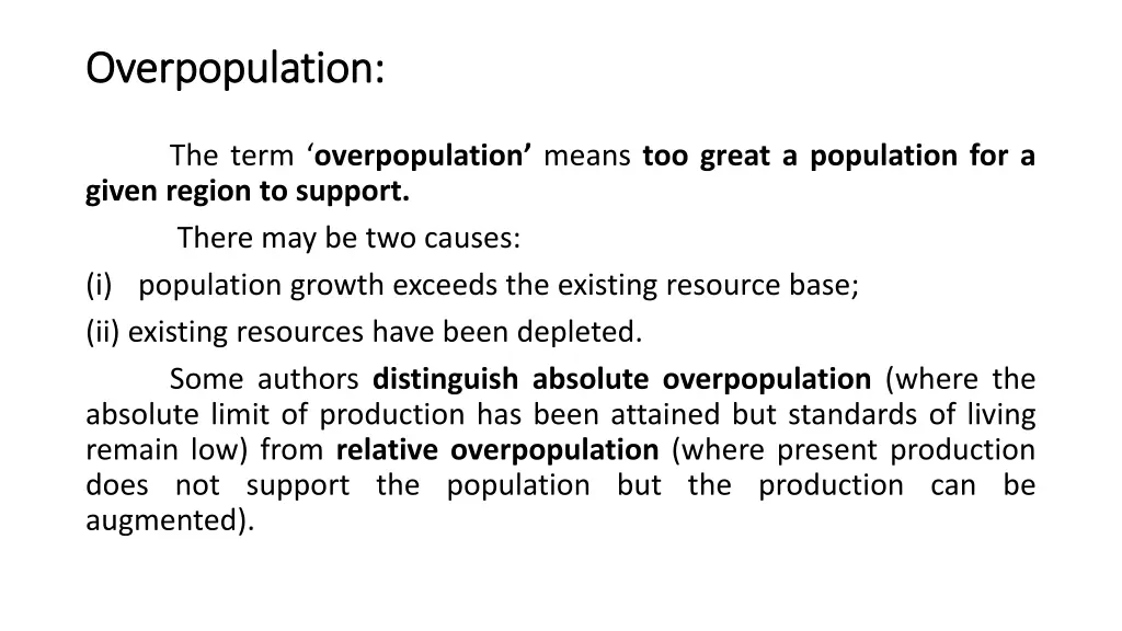 overpopulation overpopulation