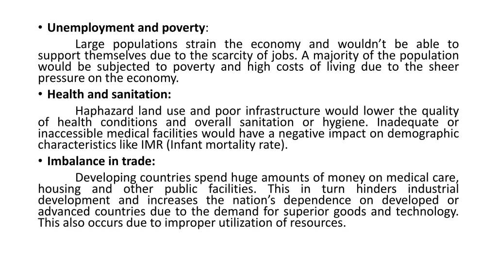 unemployment and poverty large populations strain