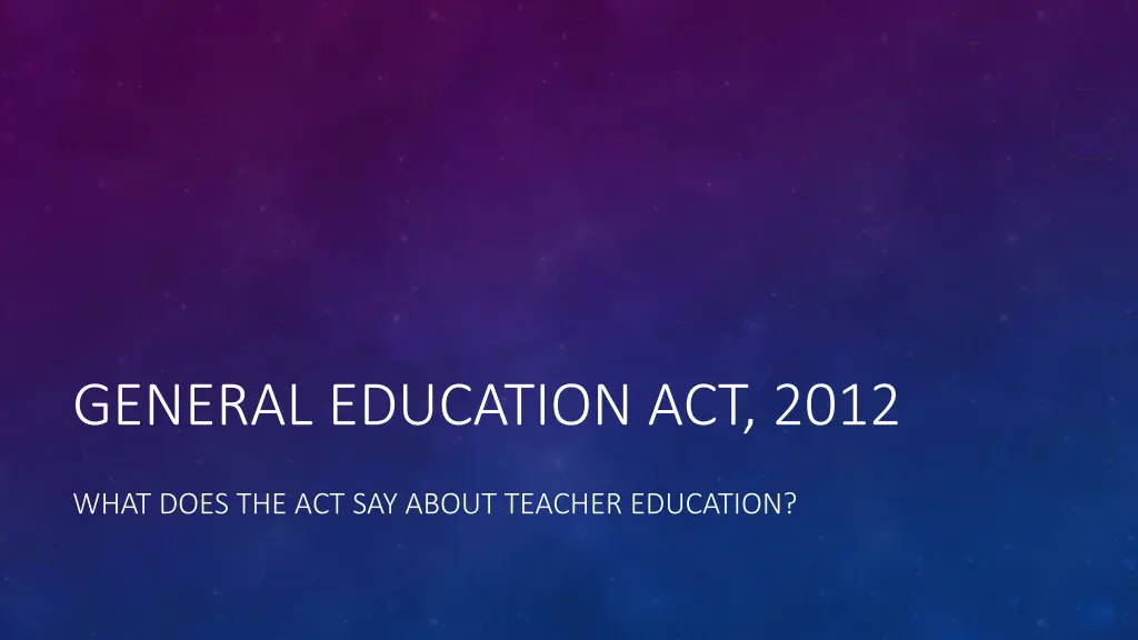 general education act 2012