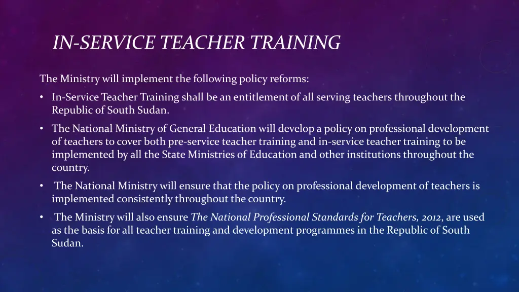 in service teacher training