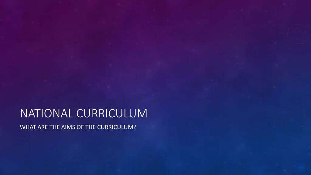 national curriculum