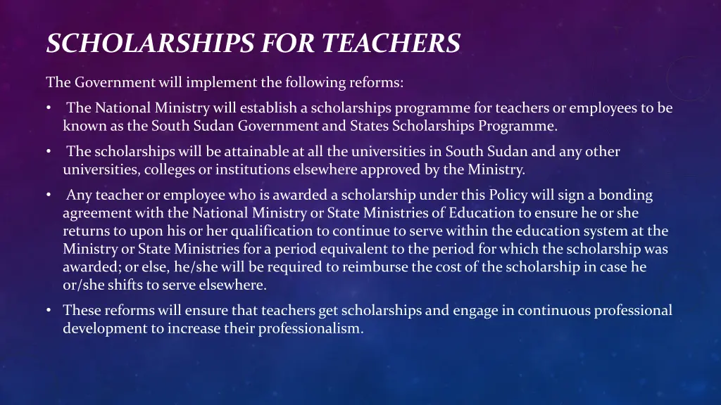 scholarships for teachers