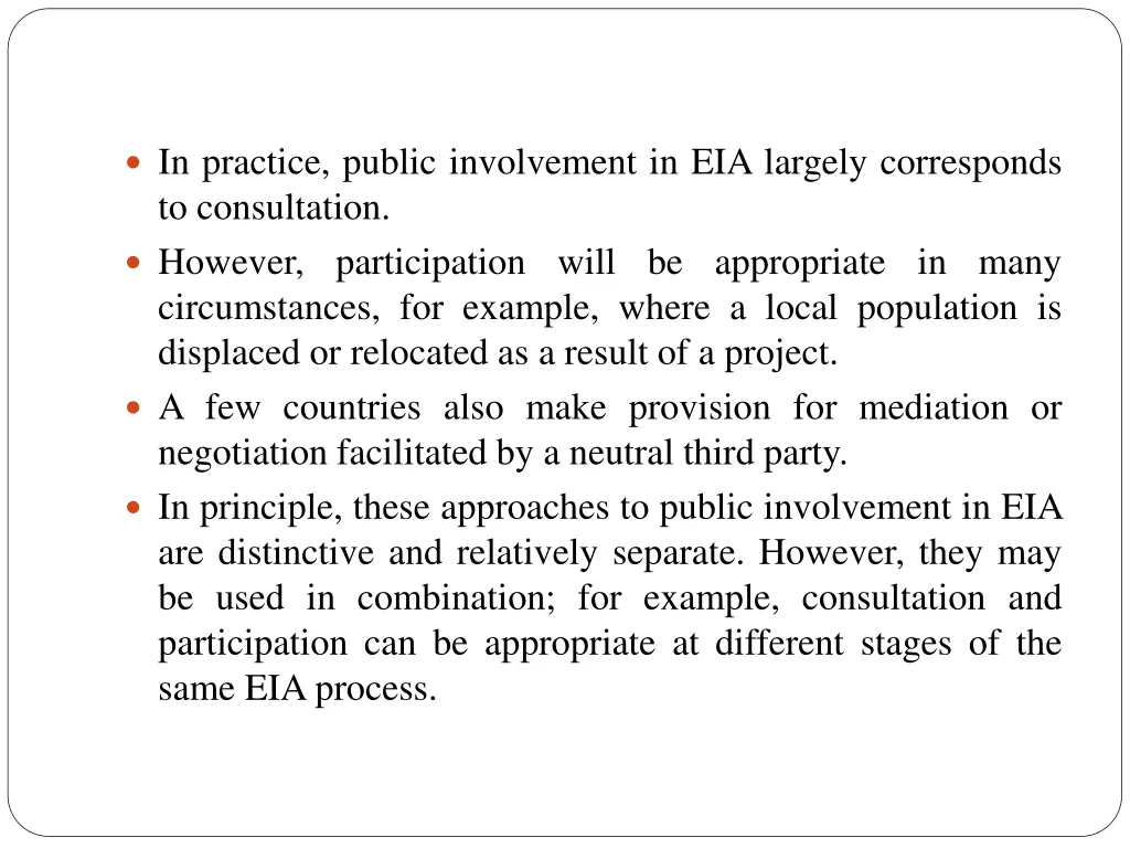 in practice public involvement in eia largely