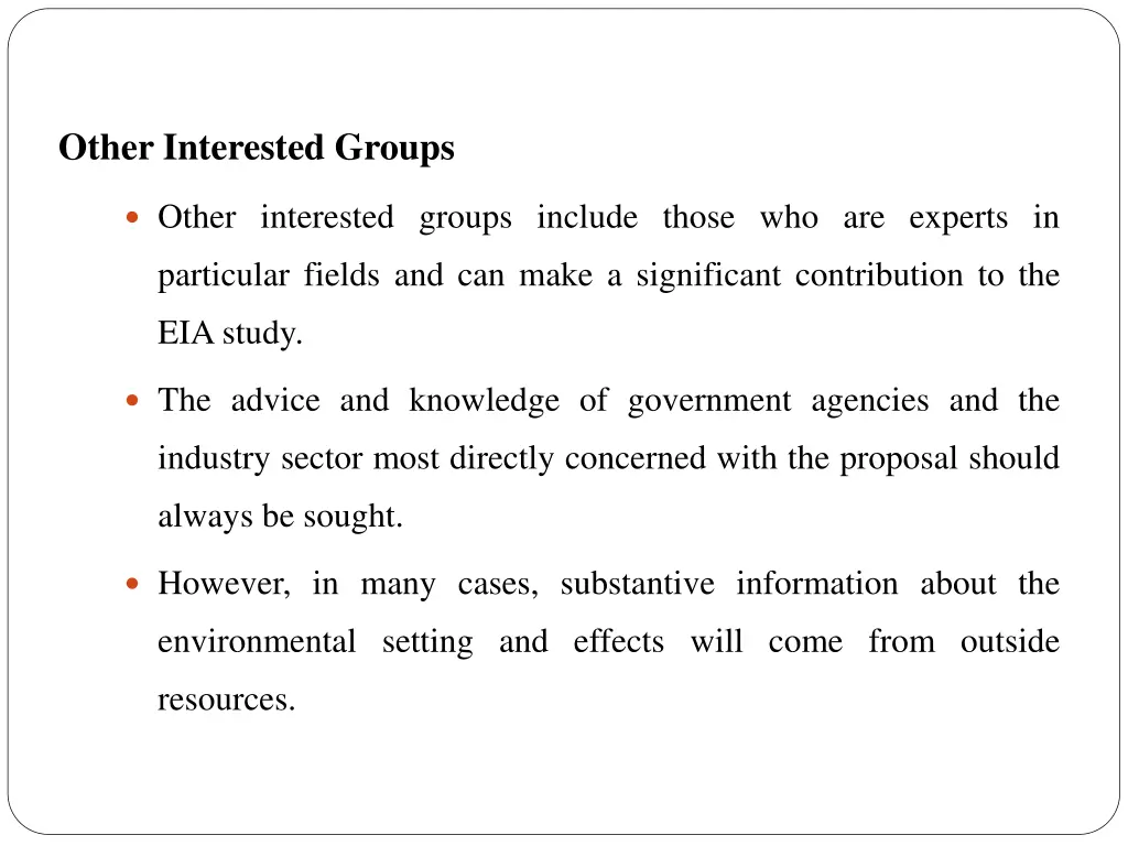 other interested groups