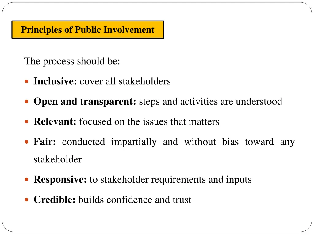 principles of public involvement