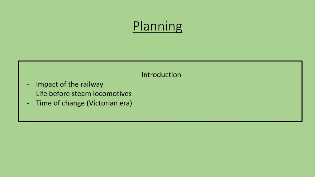 planning