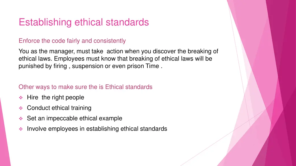 establishing ethical standards 1