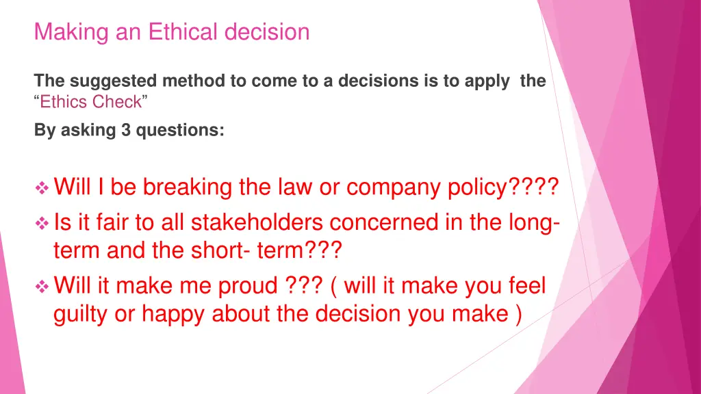 making an ethical decision