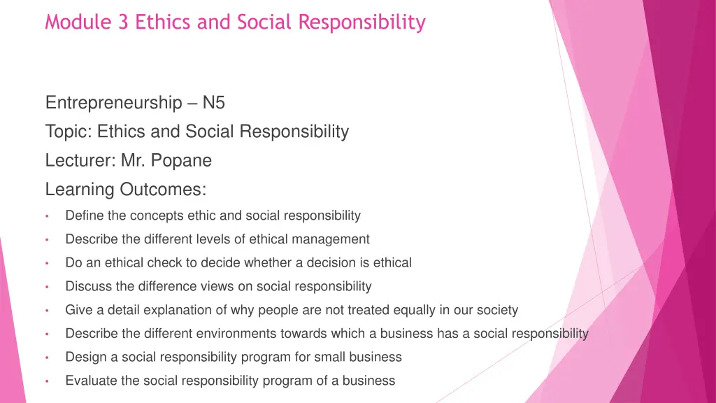 module 3 ethics and social responsibility