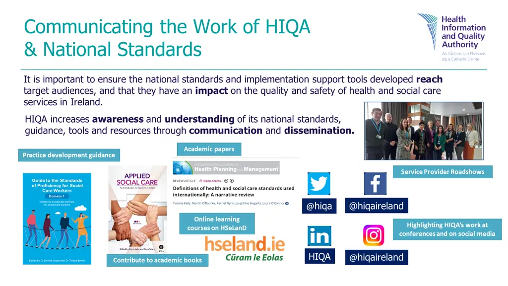 communicating the work of hiqa national standards